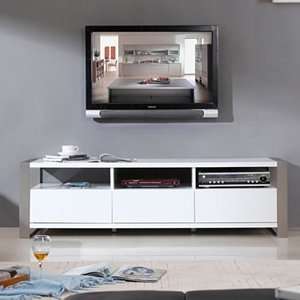  B Modern Stylist Series 63 TV Stand in High Gloss White 
