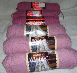 LOT OF 21 SKEINS YARN RED HEART, WINTUK AND SAYELLE YARNS  