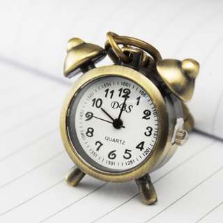 Fashion Bronze coloured Clock Robbot Owl Keychain Watch WEU  