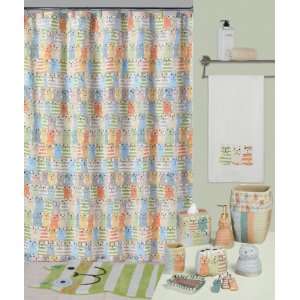  Meow Fabric Shower Curtain & Bath Ensemble: Home & Kitchen
