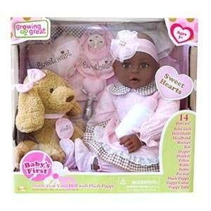   Up 18 Great Babys First Vinyl Doll with Plush Puppy African American