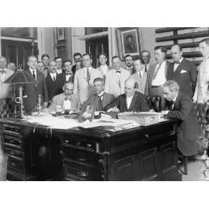 early 1900s photo Group includes William Jennings Bryan (at desk, 2nd 