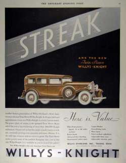   is an original print advertising for Willys Knight automobile