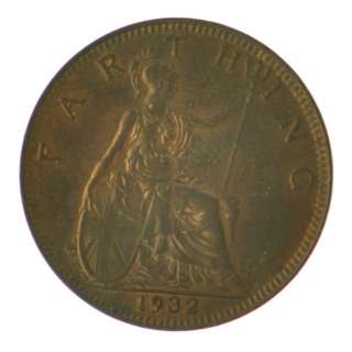     UNC/BU   Great Britain   KGV   Farthing 1/4d   Coin   5287  