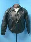 78865 Striking Black Men s Leather Coat Jacket Sz Large  