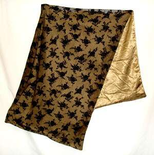 Golden Black Rose Fashion Wrap Shawl Scarf 75 x 27  