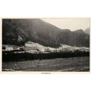1910 Print Pontresina Switzerland Hotel Tourism Alps Mountain Resort 