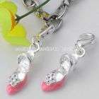 5p Enamel Silver Plated Clasp High Heel Beads Fit Chain  