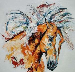 Palomino pony wild horse racing print art rodeo  