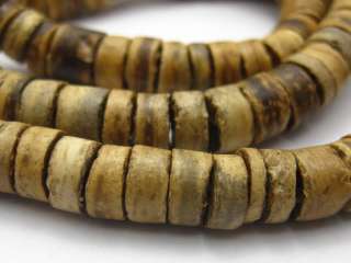 Strands of 22 Natural Coconut Heishi Beads 8mm  