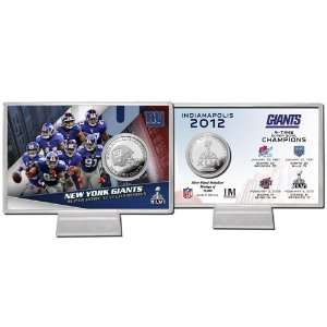 NFL New York Giants Super Bowl XLVI Champions Silver Coin Card 