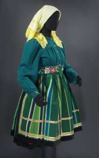 POLISH Complete Folk Costume Lowicz embroidery blouse shawl ethnic 