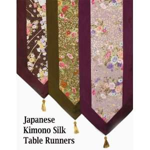   Japanese Kimono Silk Prints   Embossed w/Gold Lines: Home & Kitchen