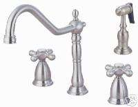 Widespread Kitchen Faucet Satin Nickel With Spray 35253  