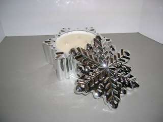 Slatkin & Co. 4 Wick Silver Snowflake 23 oz. Figural Candle in WINTER 