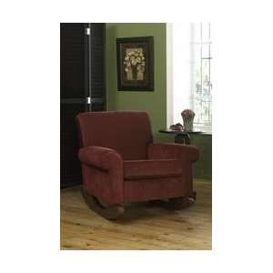  Upholstered Oxford Club Rocking Chair  Rust Chenille