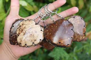 Coconut Shell Wood Purses Heart Love Keychains Key Chains Wholesale 
