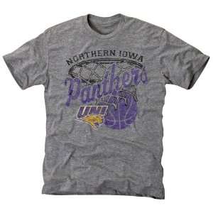  NCAA Northern Iowa Panthers Hoop Tri Blend T Shirt   Ash 