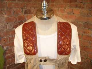 Vintage Ideal Skeet/Trap Shooting Shooters Vest Quilted Leather Panels 