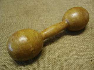 Vintage Wooden Dumbbell Antique Old Wood Weight 1#  