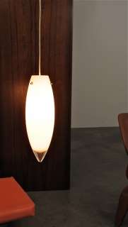 Mid Century Modern VISTOSI White Murano Glass Pendant Hanging Lamp 