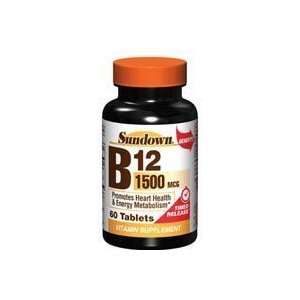 Sundown Naturals Vitamin B 12, High Potency, 1500 mcg, Time Released 