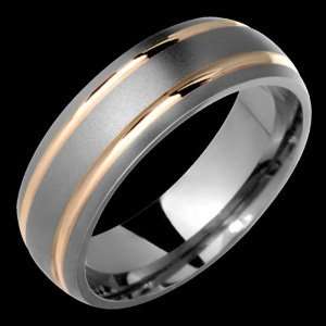 Alam   size 13.25 Titanium Band with 14kt.Pink Gold Inlay 