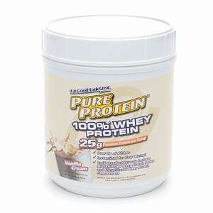 Pure Protein 100% Whey Protein Shake Powder, Vanilla Cream 1 lb (453 g 