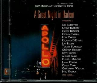 GREAT NIGHT IN HARLEM Jazz CONCERT on 2 CDs Rare  013431750529 