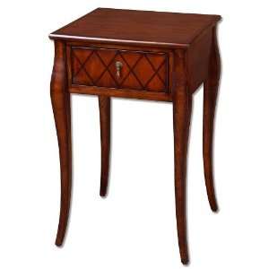  UT24046   Vintage Bordeaux Cherry Finish End Table with 