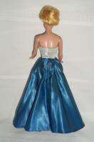 VTG Barbie Doll #1617 MIDNIGHT BLUE Gown,Cape, & Clutch 1965 Tagged 