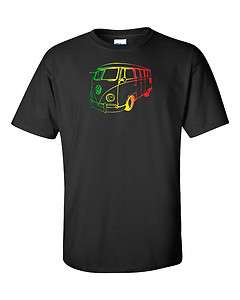 vw bus reggae rasta marley tshirt S M L XL 2XL bug Tee T shirt Unique 