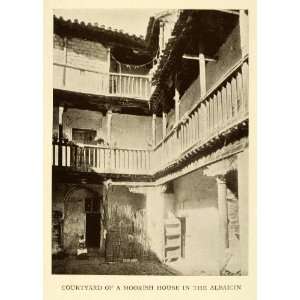 1907 Print Courtyard Moorish House Albaicin Granada Spain Balcony 