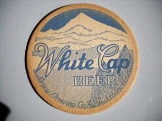 White Cap Beer Coaster Waterbury CT 1930s  