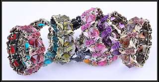 wholesale 12pcs VTG tone flower cuff bracelets BV002  