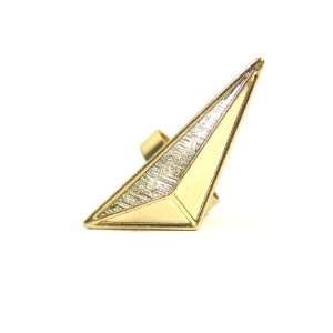   Ring Adjustable Gold Pyramid Stud Glam Punk Cocktail Fashion Jewelry