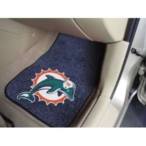   Miami Dolphins 2 PIECE CARPET CAR/TRUCK/AUTO FLOOR MATS: Home