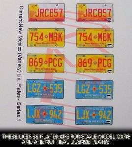 NEW MEXICO CURRENT ISSUE model car LICENSE PLATES for 1/25 scale MODEL 