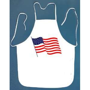  Waving US Flag BBQ Barbeque Apron with 2 Pockets