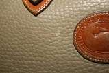 DOONEY & BOURKE MODEL CLASSIC EQUESTRIAN AWL PEBBLED TAUPE SATCHEL 
