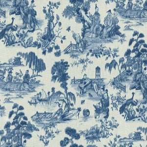   54 Wide Fabric Canton Garden, Color Porcelain Waverly Toile Fabric