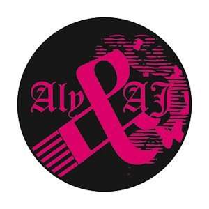  Aly & AJ Pink Logo Black Button B 3764 Toys & Games