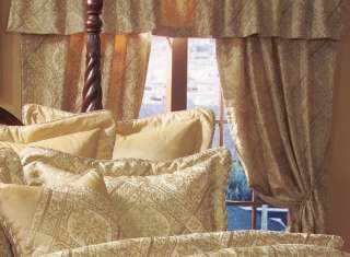 Imperial Gold Curtain Set w/ Valance/Sheer/Tassels  