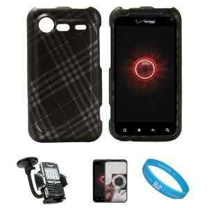  Matte Black with Silver Plaid Design 2 Piece Protective Crystal 