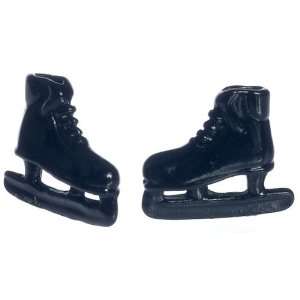  Dollhouse Miniature Black Ice Skate Shoes Toys & Games