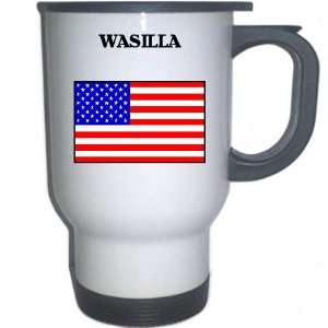  US Flag   Wasilla, Alaska (AK) White Stainless Steel Mug 