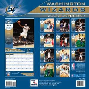  Washington Wizards 2009 12 x 12 Team Wall Calendar 