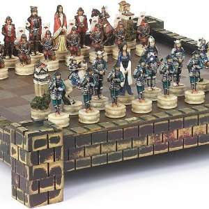   Japanese Samurai Chessmen & Belvedere Castle Chess Board: Toys & Games