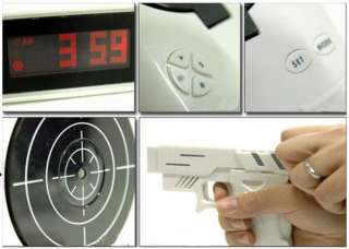 Creative Infrared Ray Laser Gun Alarm Lcd Screen Clock Wake Up  
