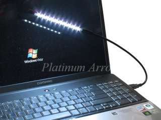 10 Super Bright LED Flexible USB Laptop Light Black  